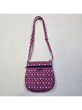 Vera Bradley Cataline Small Crossbody Bag Pink & Purple Diamond Adjustable Strap